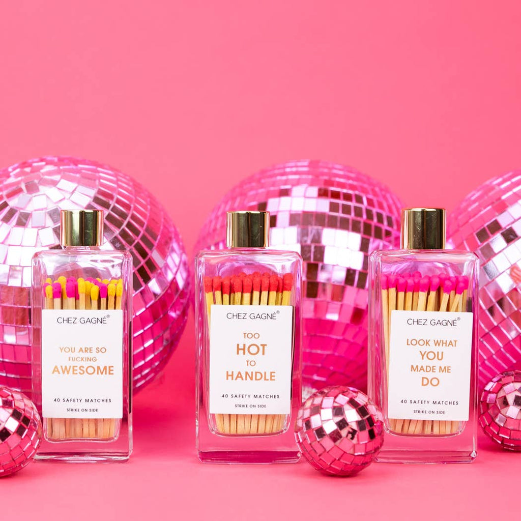 Too Hot To Handle - Glass Bottle Safety Matches - Red