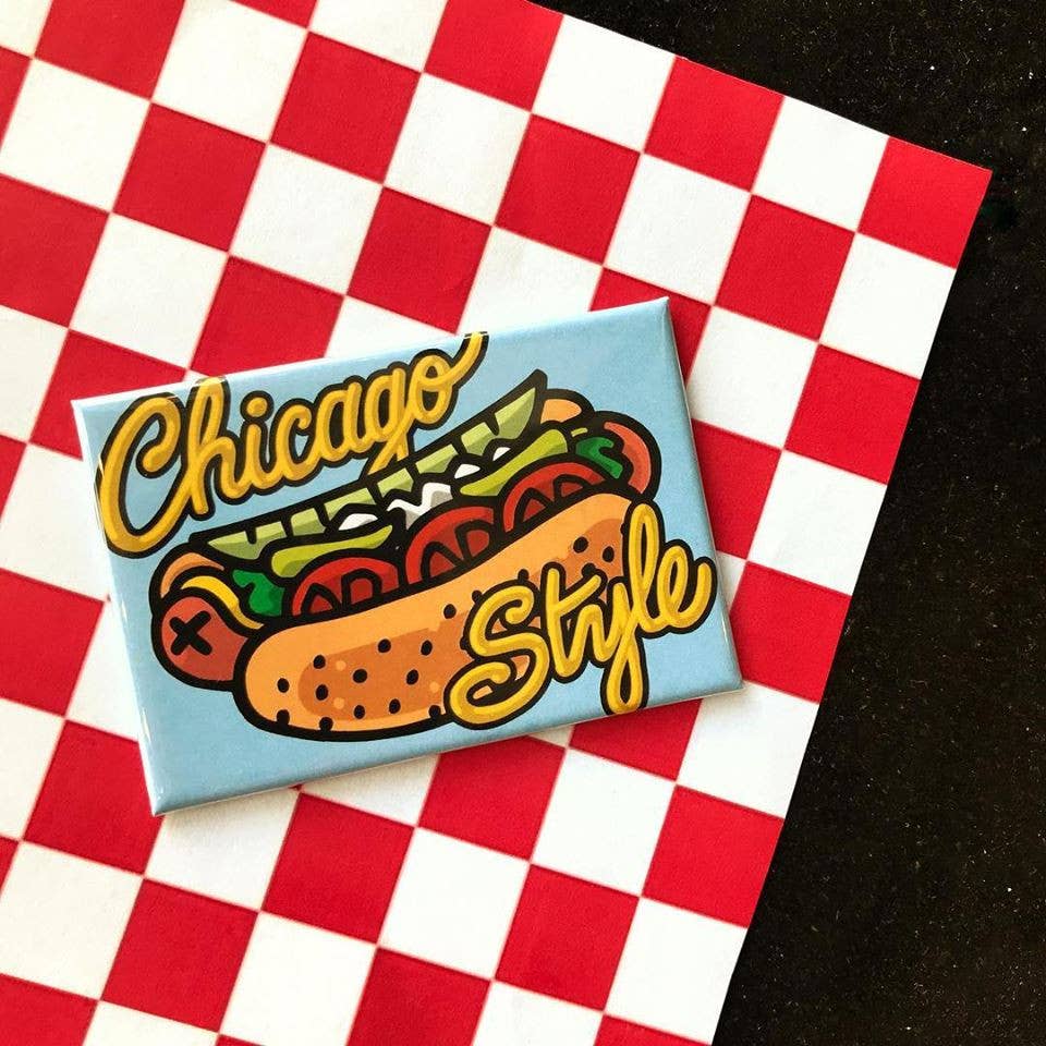 Chicago Style Hot Dog 3" x 2" Magnet