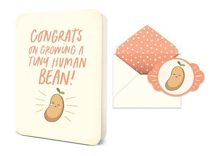Tiny Human Bean Deluxe Greeting Card