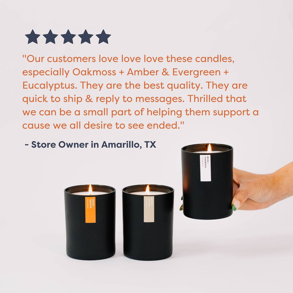 Seaside + Citrus Matte Black Glass Tumbler Soy Candle