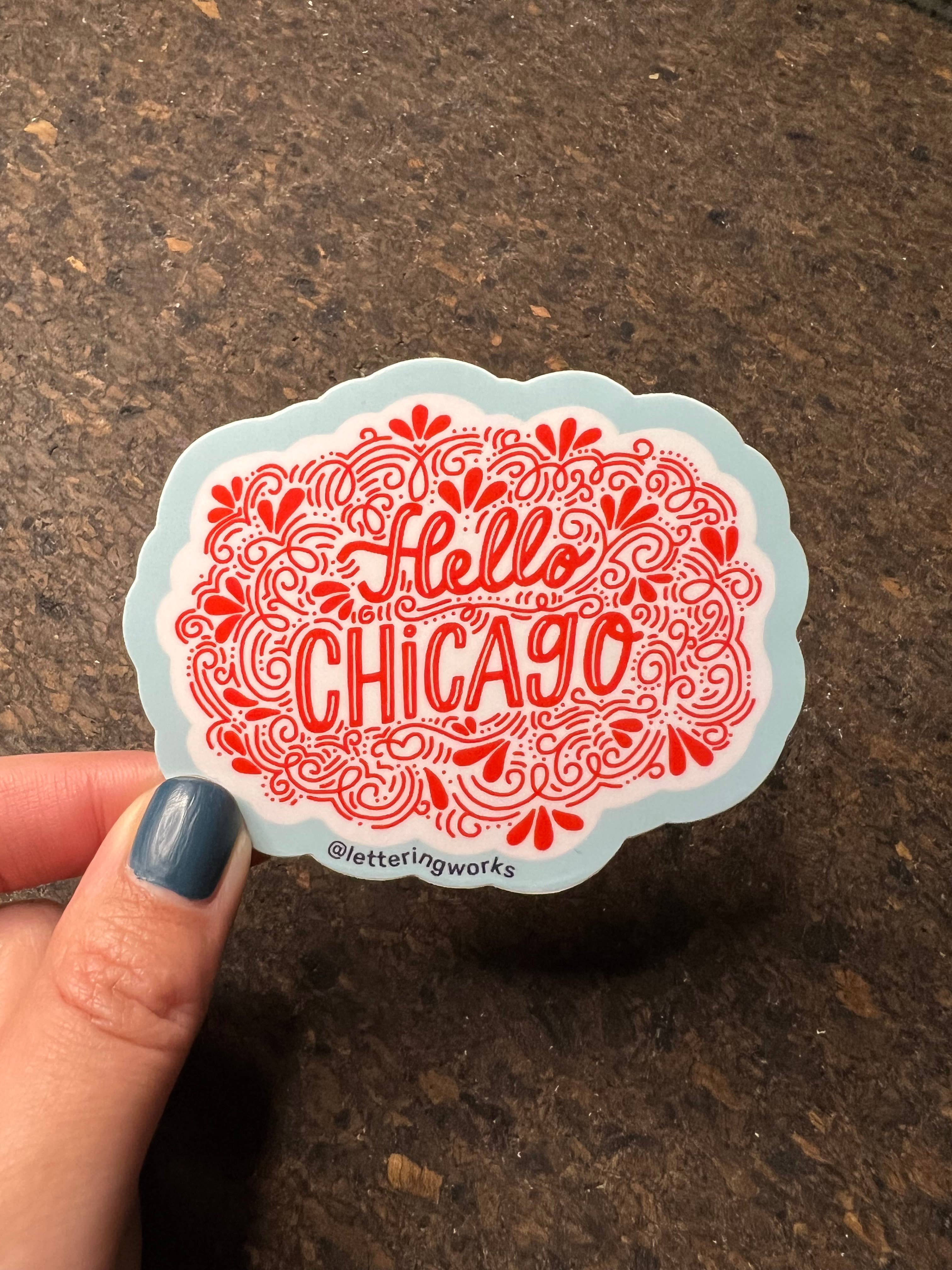 Hello Chicago Vinyl Sticker