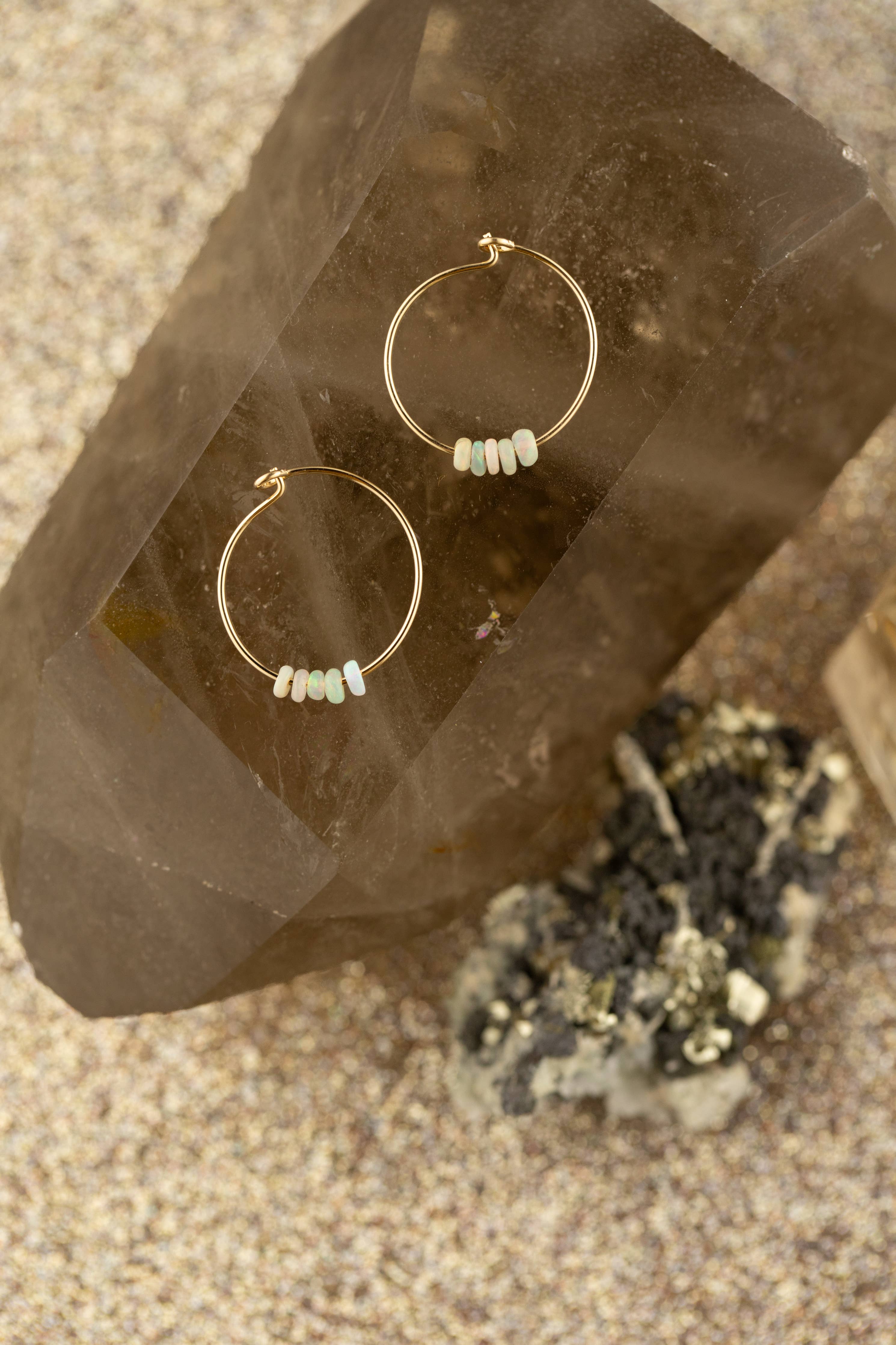 Ethiopian Opal 14K Gold Filled Hoop Earrings