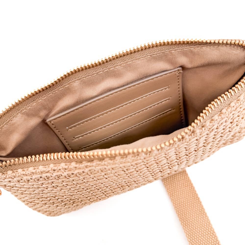 Rome Raffia Clutch Card Wallet Wristlet