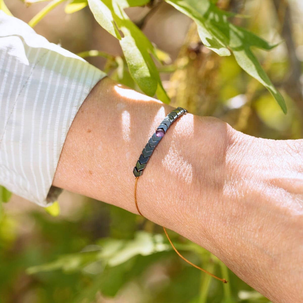 Amethyst Adventure Adjustable Bracelet for Fearless