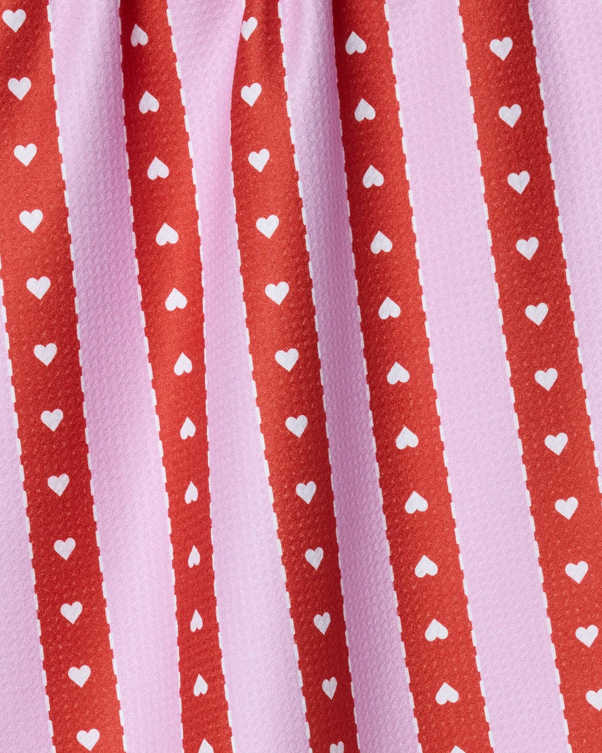 Ribbon Hearts Tea Towel