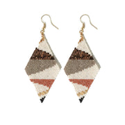 Frida Angled Stripes Beaded Earrings Mixed Metallic