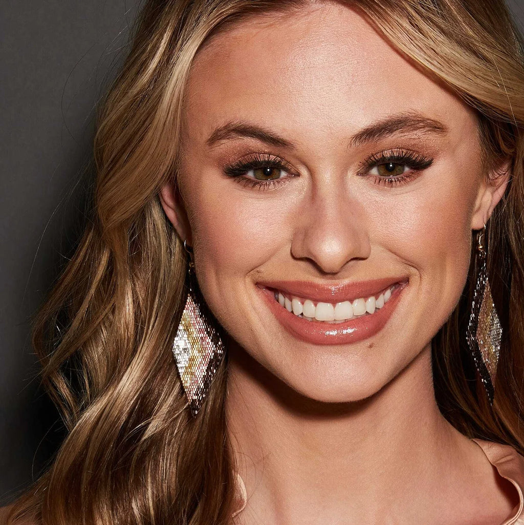 Frida Angles Beaded Earrings Mixed Metallic