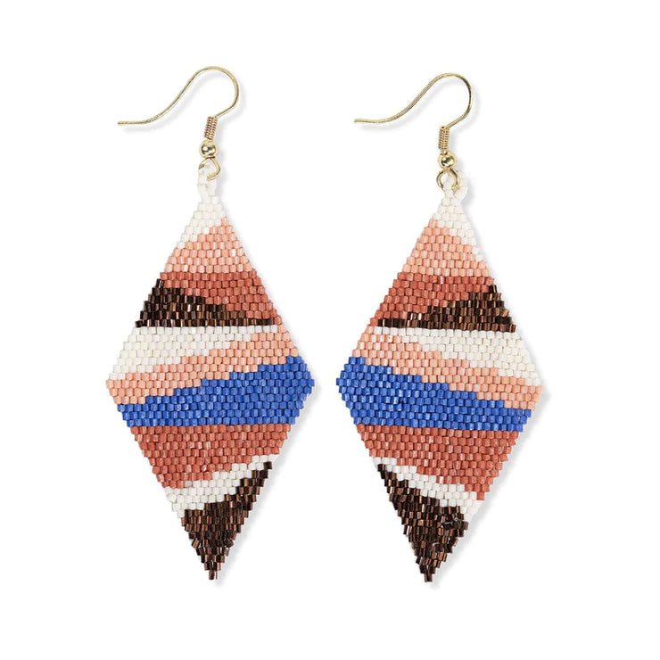 Frida Layered Angles Beaded Earrings Sedona