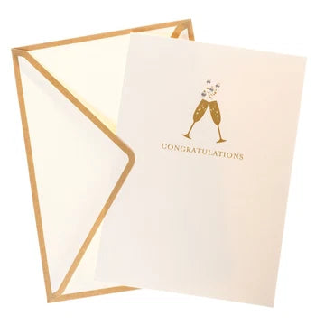 Champagne Glasses Wedding Card