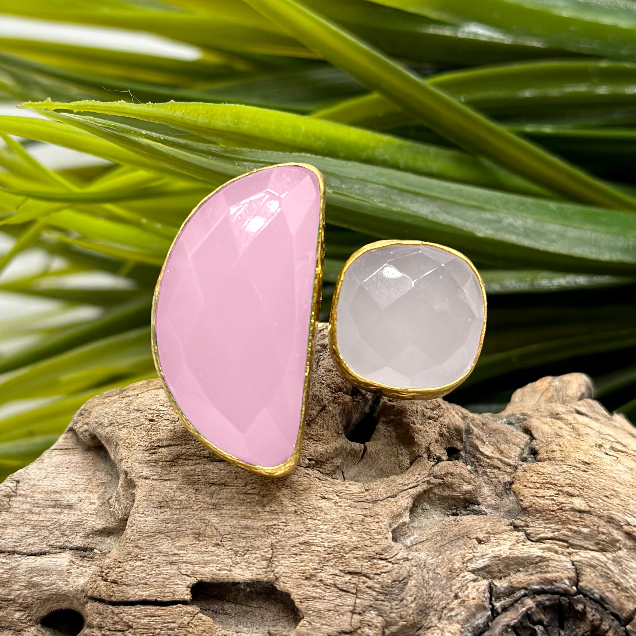 Halfmoon Double Stone Ring