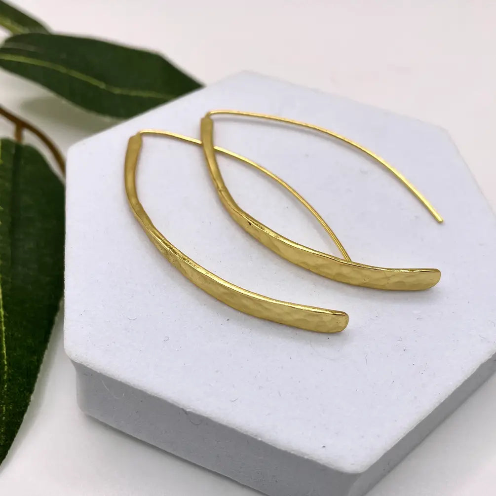 Hammered Hang-through Earring