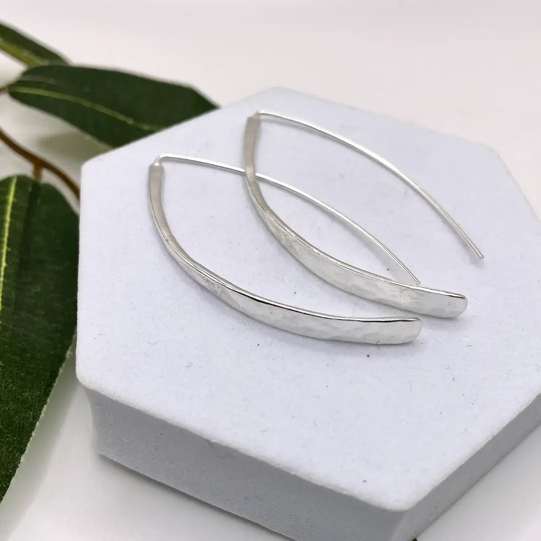 Hammered Hang-through Earring
