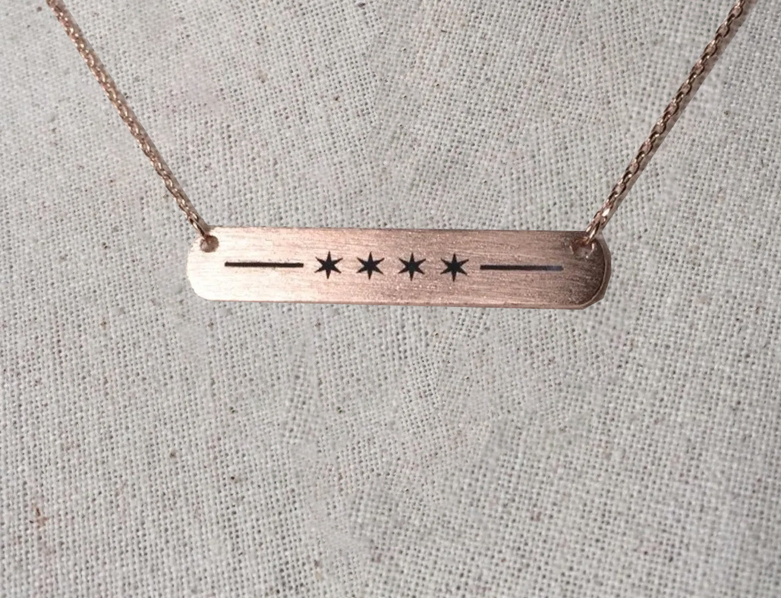 Chicago Flag Bar Necklace