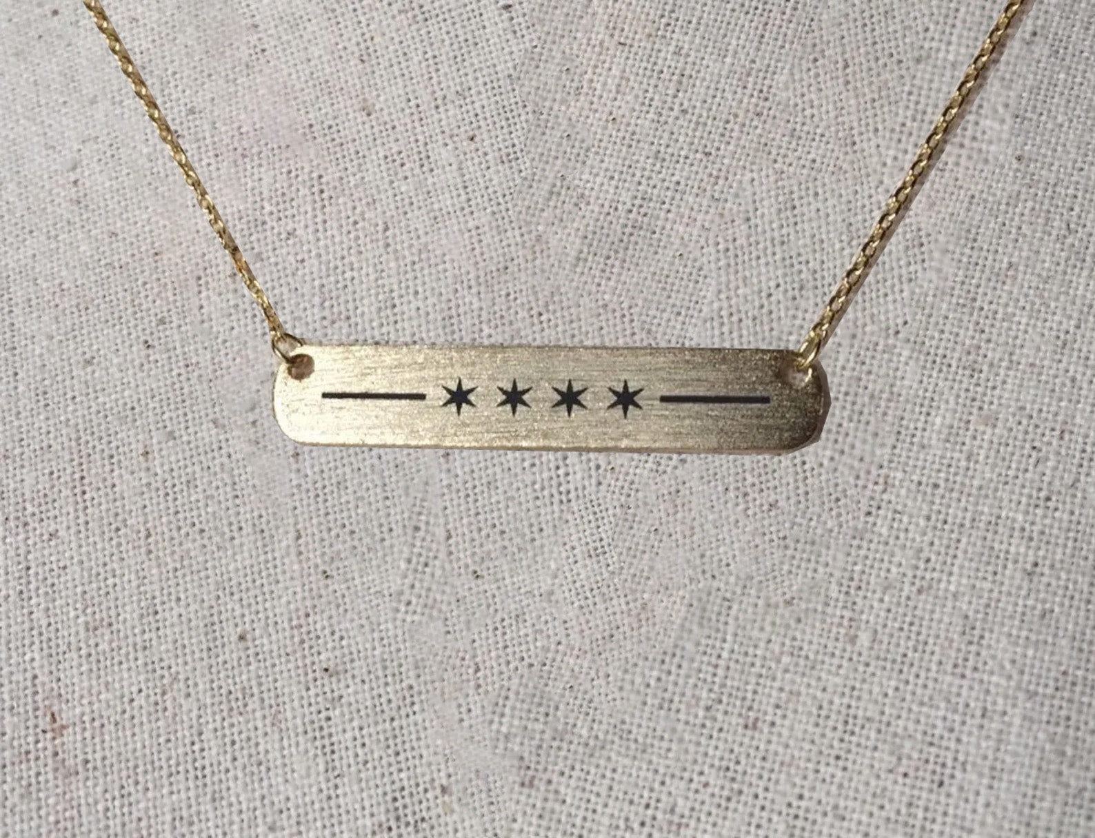 Chicago Flag Bar Necklace