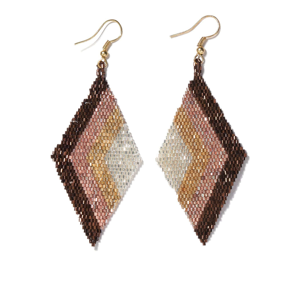 Frida Angles Beaded Earrings Mixed Metallic