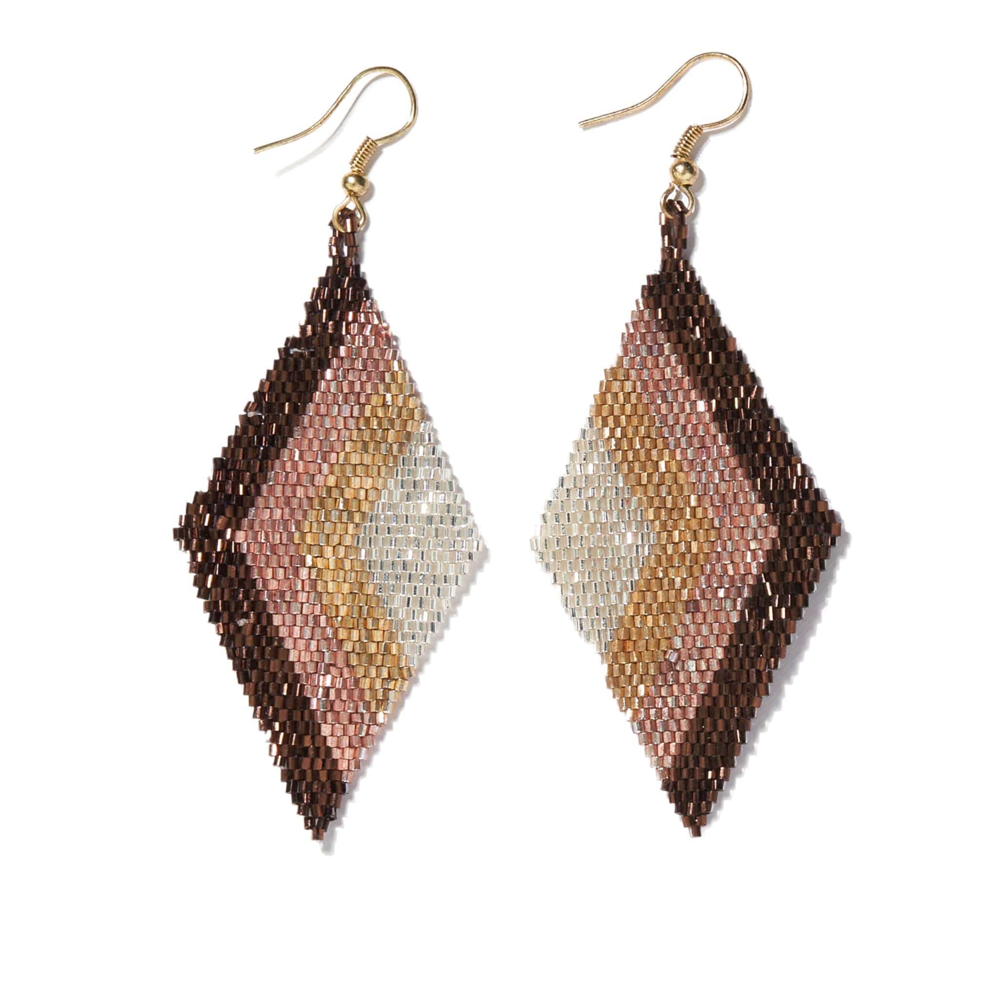 Frida Angles Beaded Earrings Mixed Metallic
