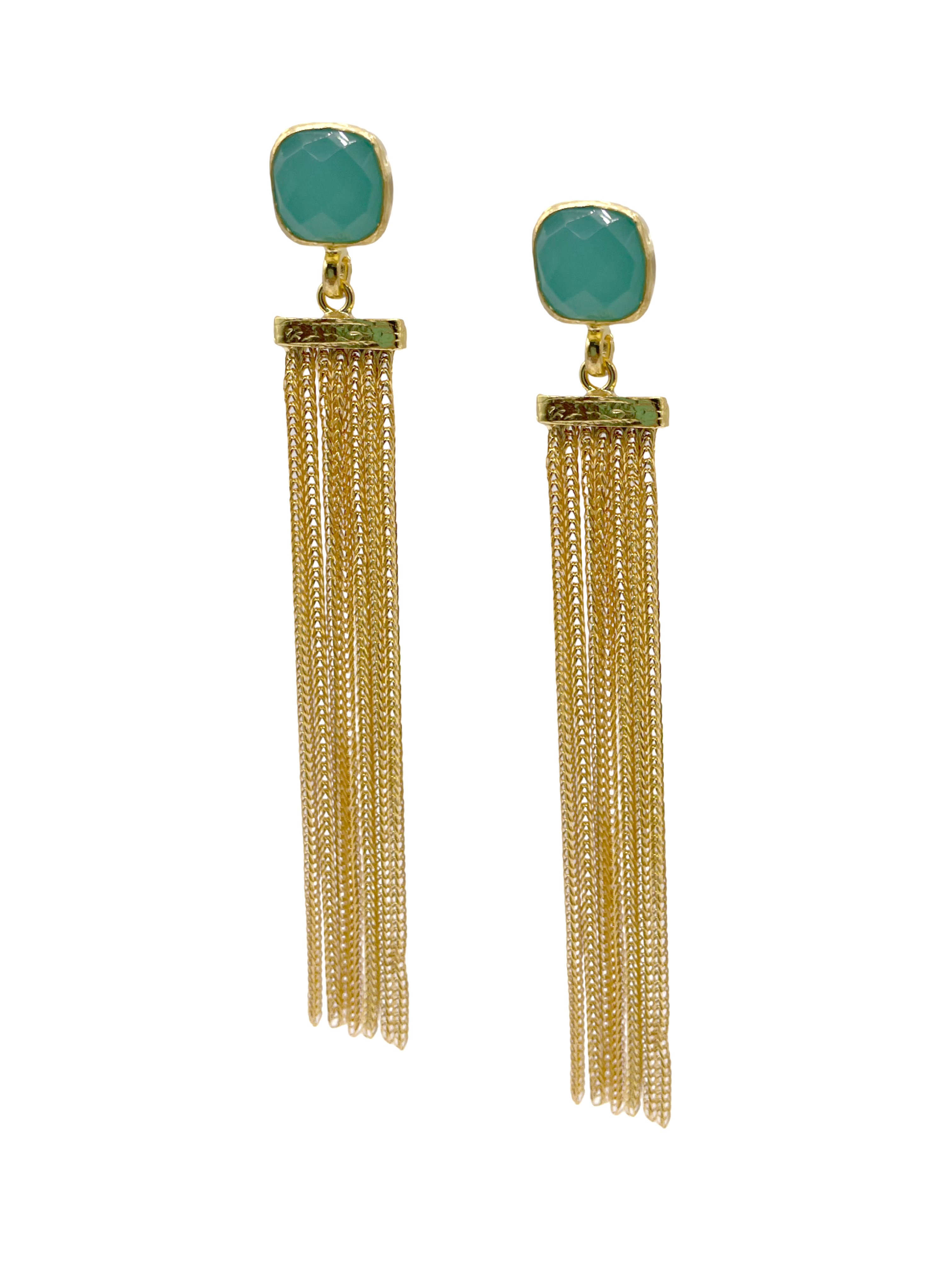 Stone + Mesh earrings