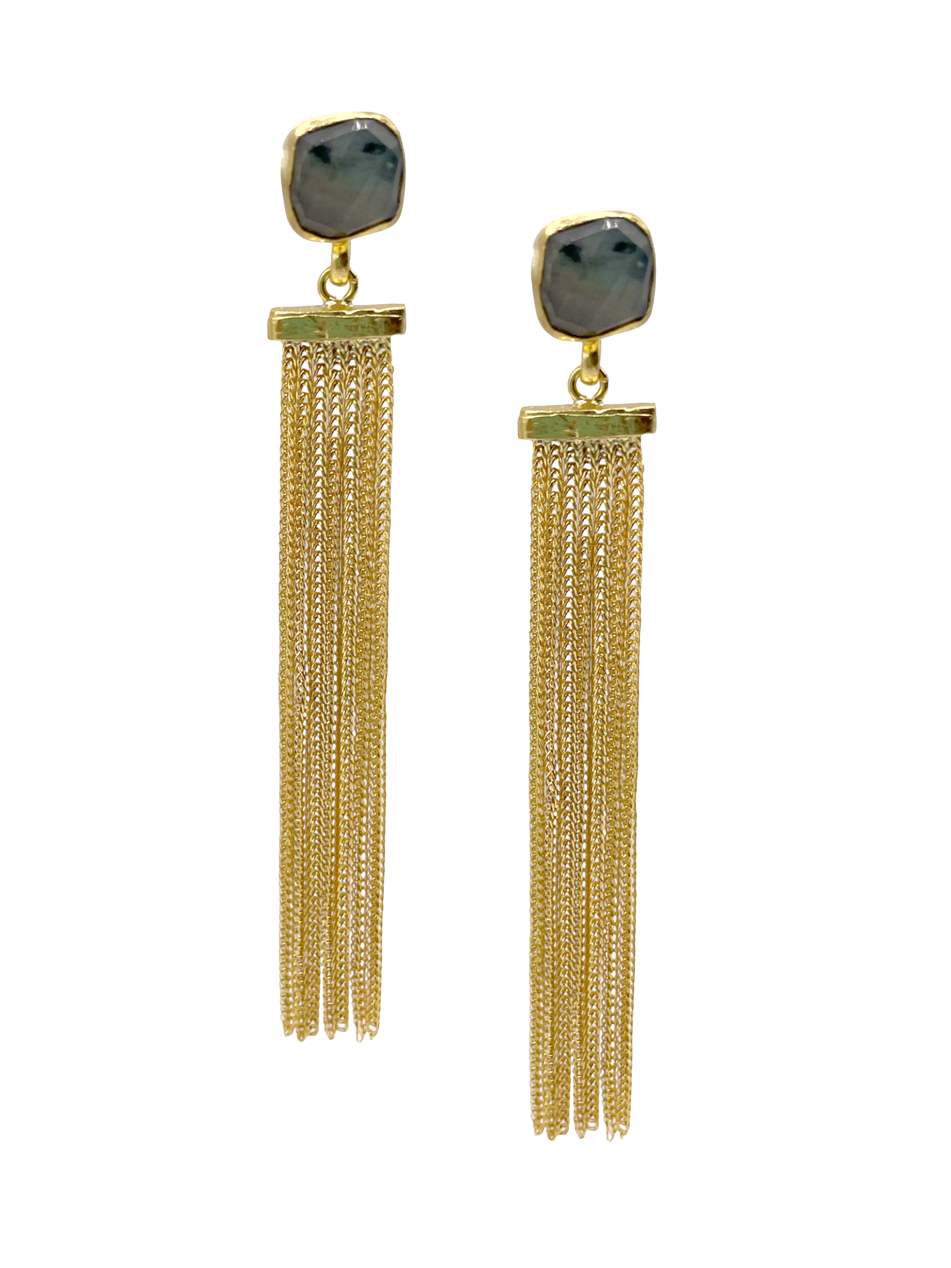 Stone + Mesh earrings