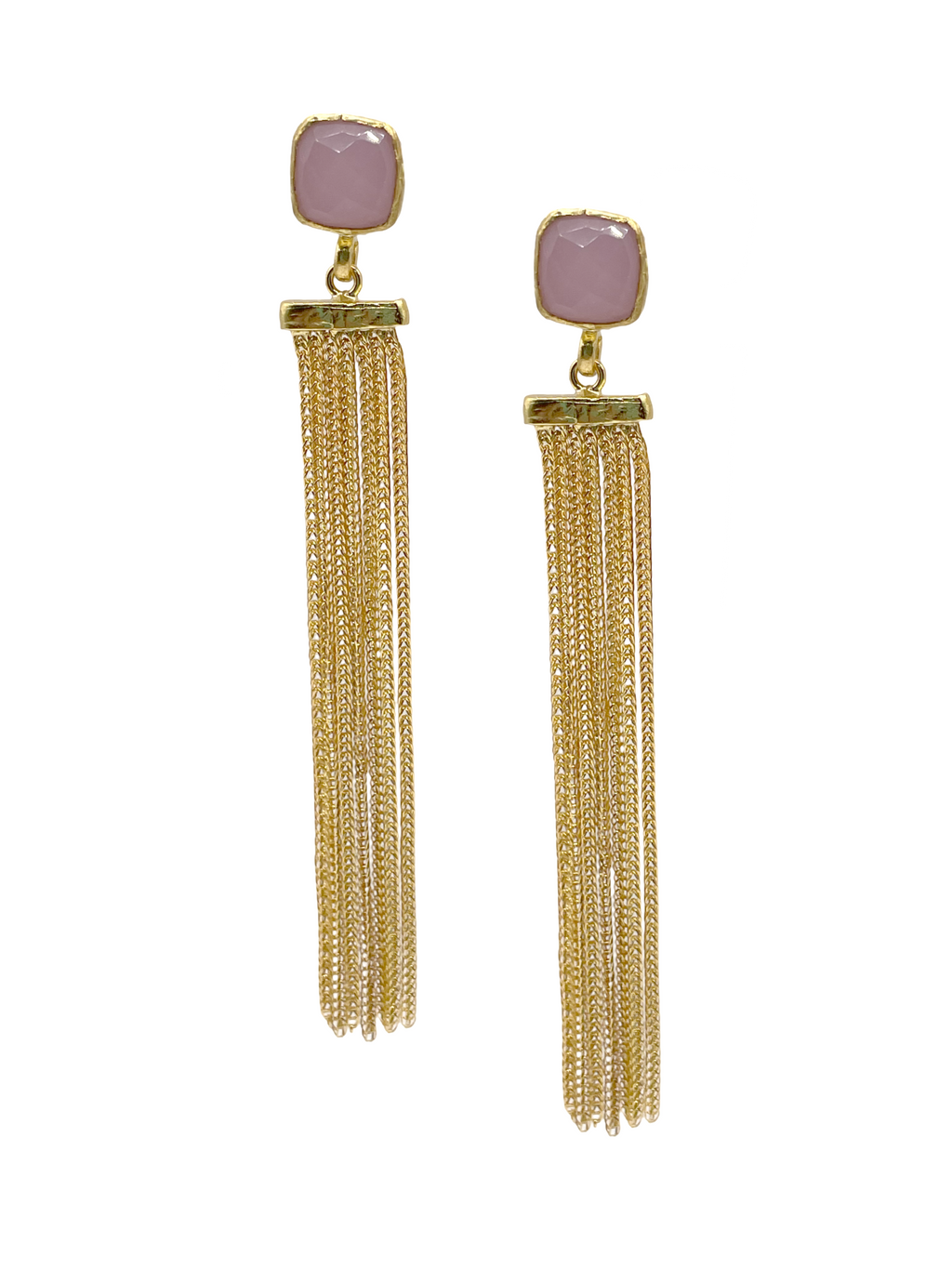 Stone + Mesh earrings