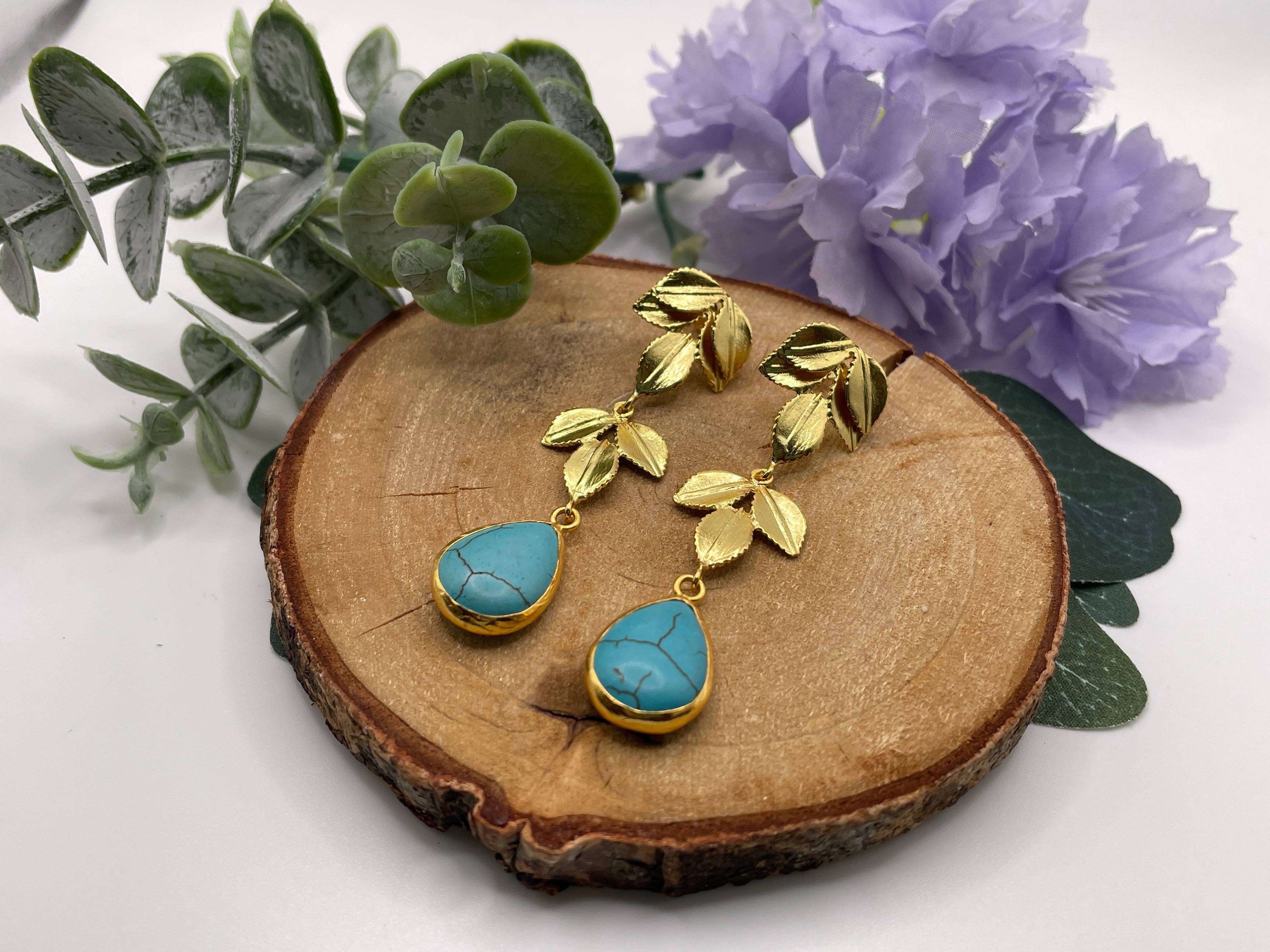 Three Leaf Drop Earrings