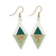 Zelda Flipped Triangle Diamond Earrings Emerald