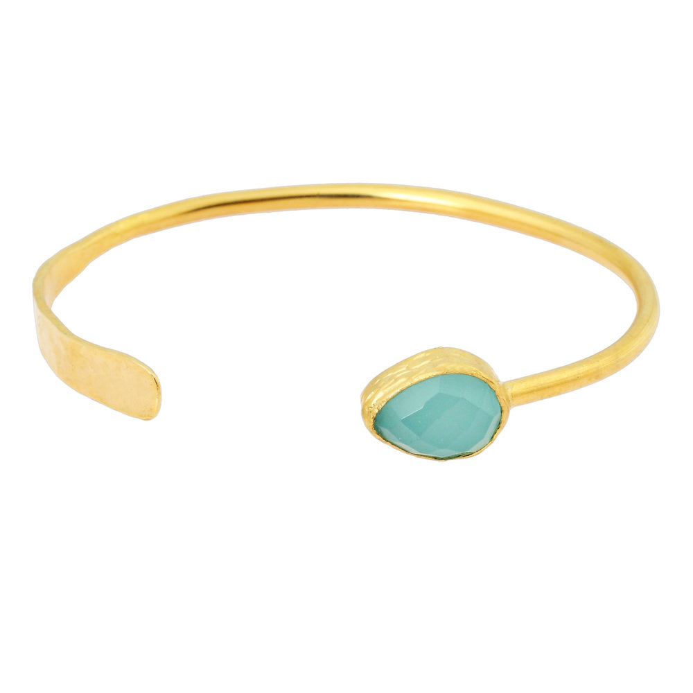 Hammered bracelet and stone - One Strange Bird