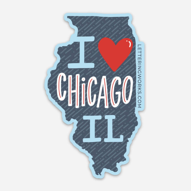 I Heart Chicago IL Sticker