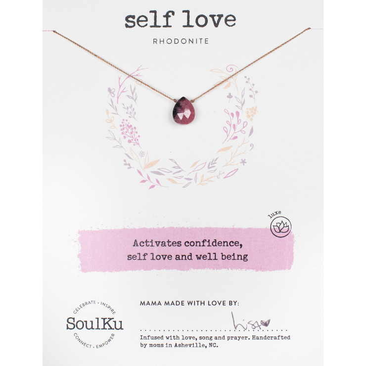 Rhodonite Luxe Necklace for Self Love - OLOVE17 - One Strange Bird