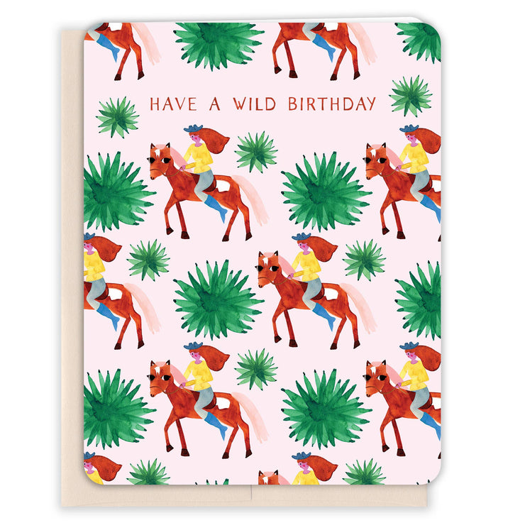 Wild Horses Birthday Card - One Strange Bird