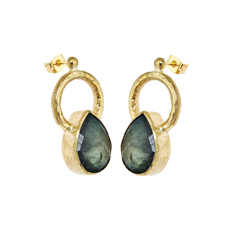 Circle Canna Teardrop Earring - One Strange Bird