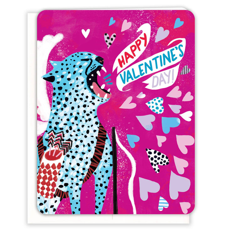 Wild Cat Cupid Valentine's Day Card - One Strange Bird