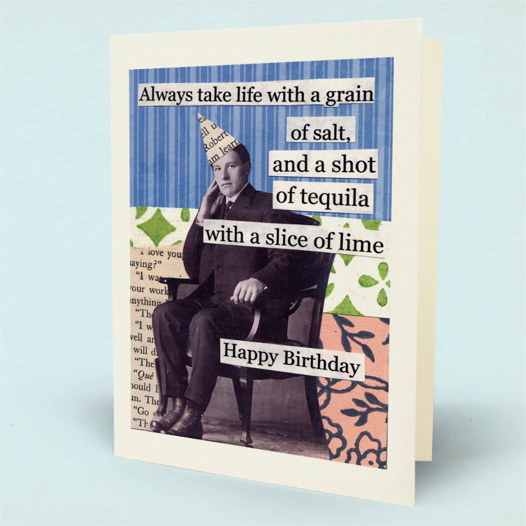 Grain Of Salt Birthday Card
