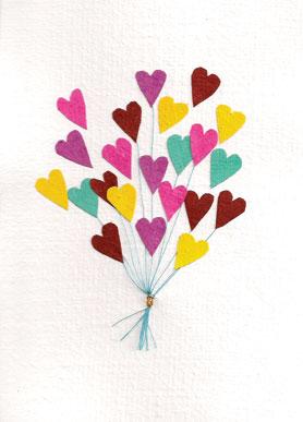 Heart Balloons Card - One Strange Bird