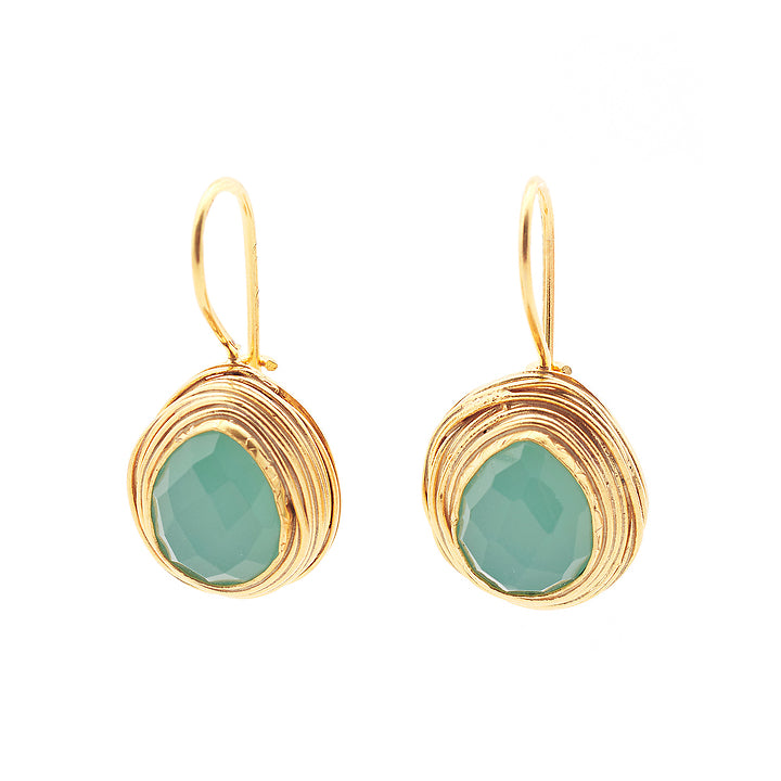 Wire wrap teardrop earrings - One Strange Bird