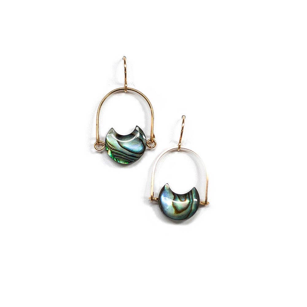 Abalone Mini Eclipse Earrings - One Strange Bird