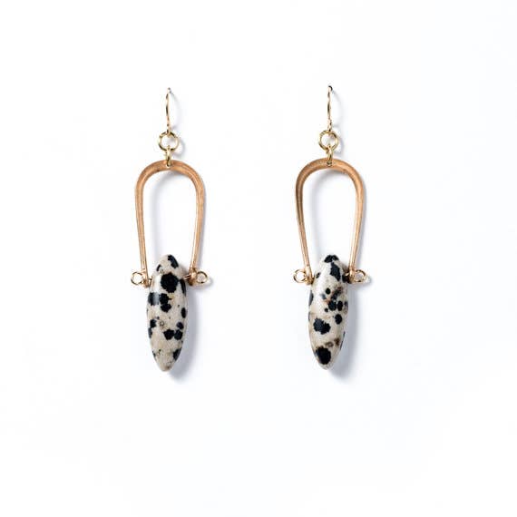 Dalmatian Jasper Amulet Earrings - One Strange Bird