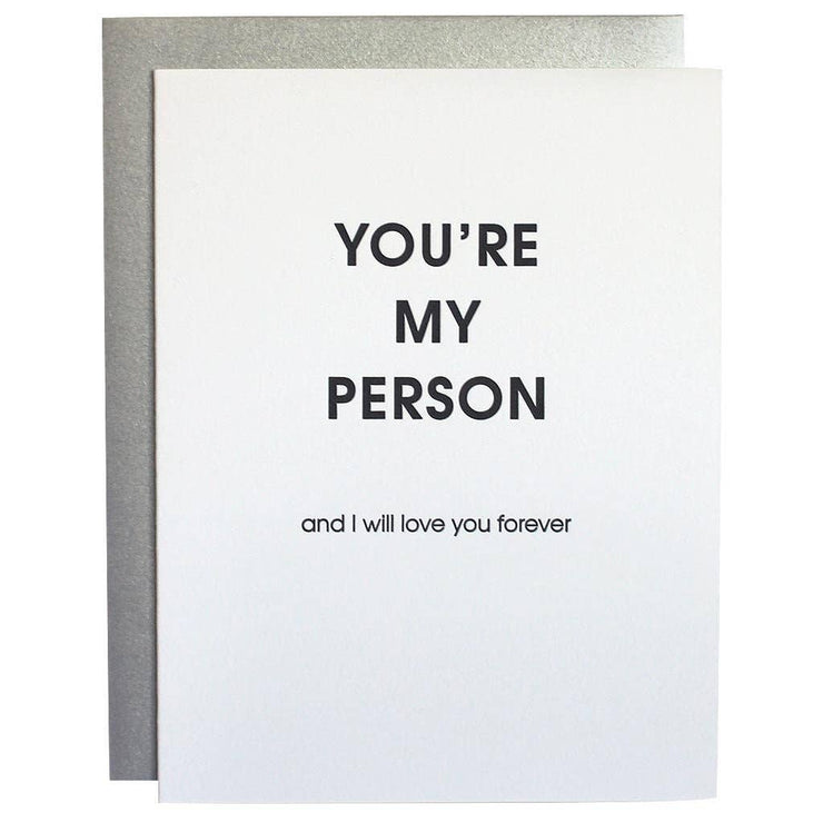 You're My Person Letterpress Card - One Strange Bird