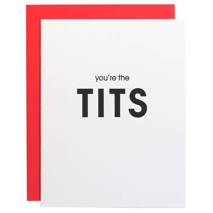 You're the Tits Letterpress Card