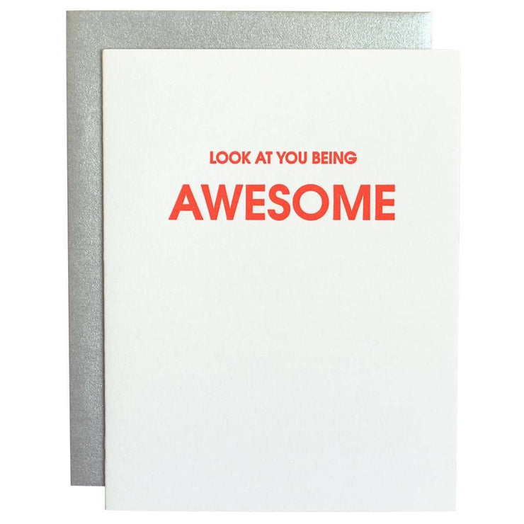 Look at You Being Awesome Letterpress Card - One Strange Bird