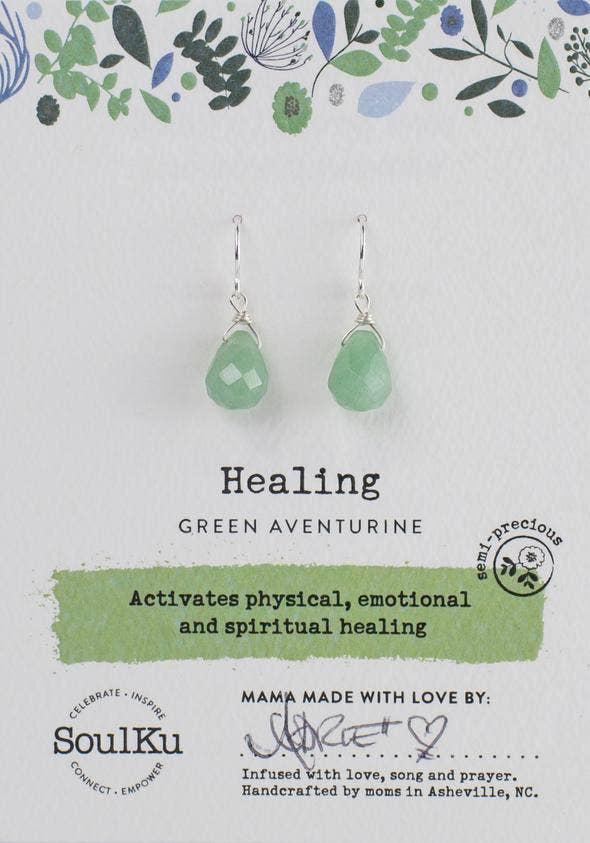 Green Aventurine SoulFull of Light Earrings for Healing SFE5