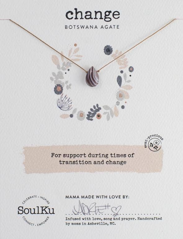 Botswana Agate Soul-Full of Light Necklace Change - SFOL26 - One Strange Bird