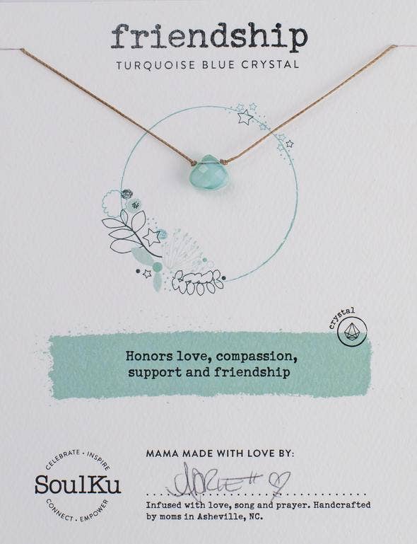 Turquoise Crystal Soul Shine Necklace for Friendship