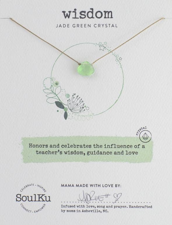 Jade Green Crystal Soul Shine Necklace for Wisdom - SS10 - One Strange Bird