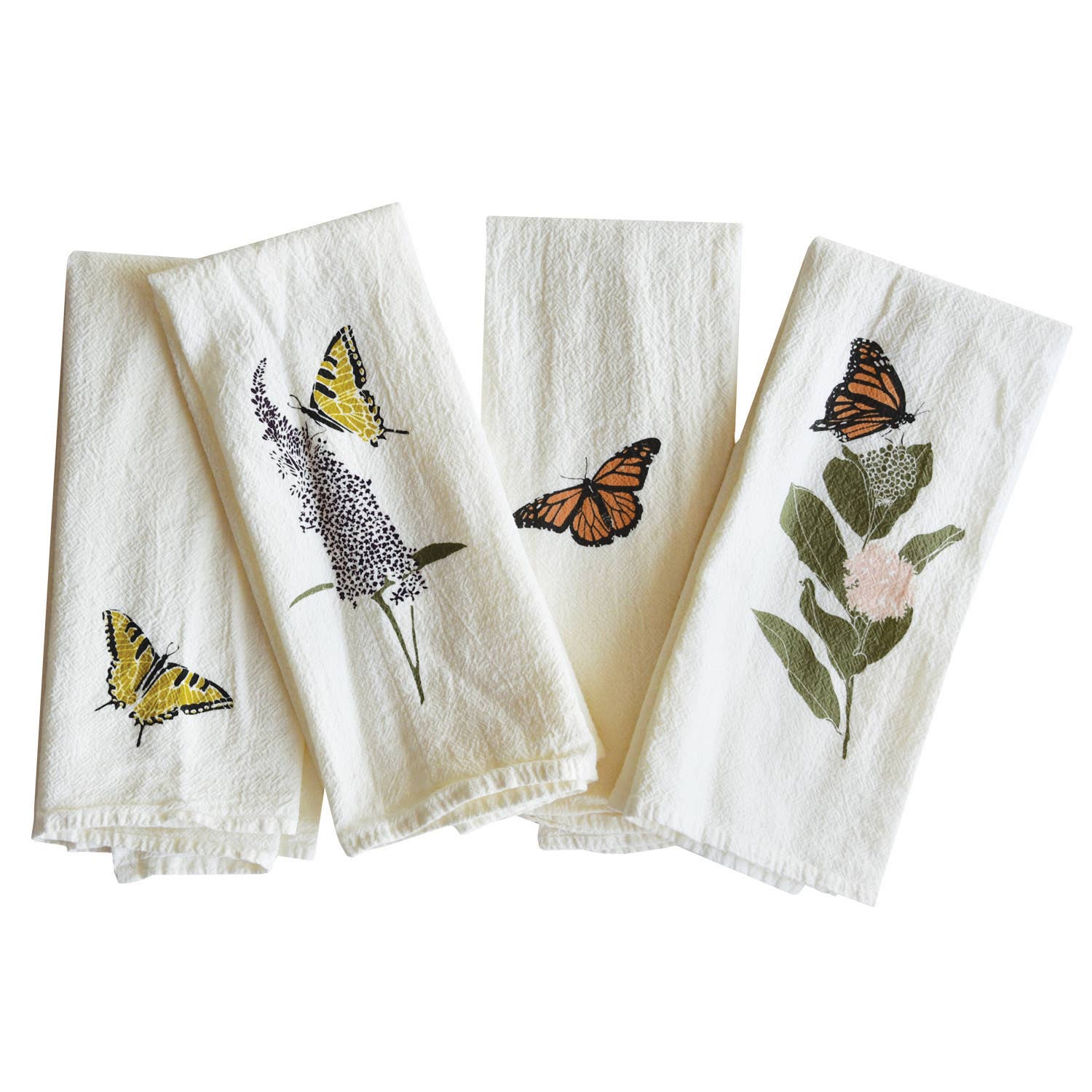 Swallowtails + Monarchs Napkins / Set of 4: Set of four 15” x 20” napkins, two of each double sided design