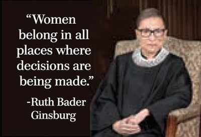 "WOMEN BELONG IN ALL PLACES WHERE DECISIONS ARE BEING MADE." -RUTH BADER GINSBURG - NOVELTY MAGNET - One Strange Bird