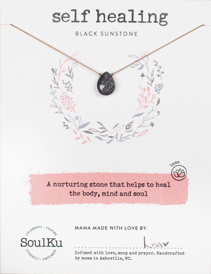 Black Sunstone Luxe Necklace for Self Healing - OLOVE20