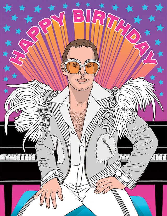 Elton John Happy Birthday Card