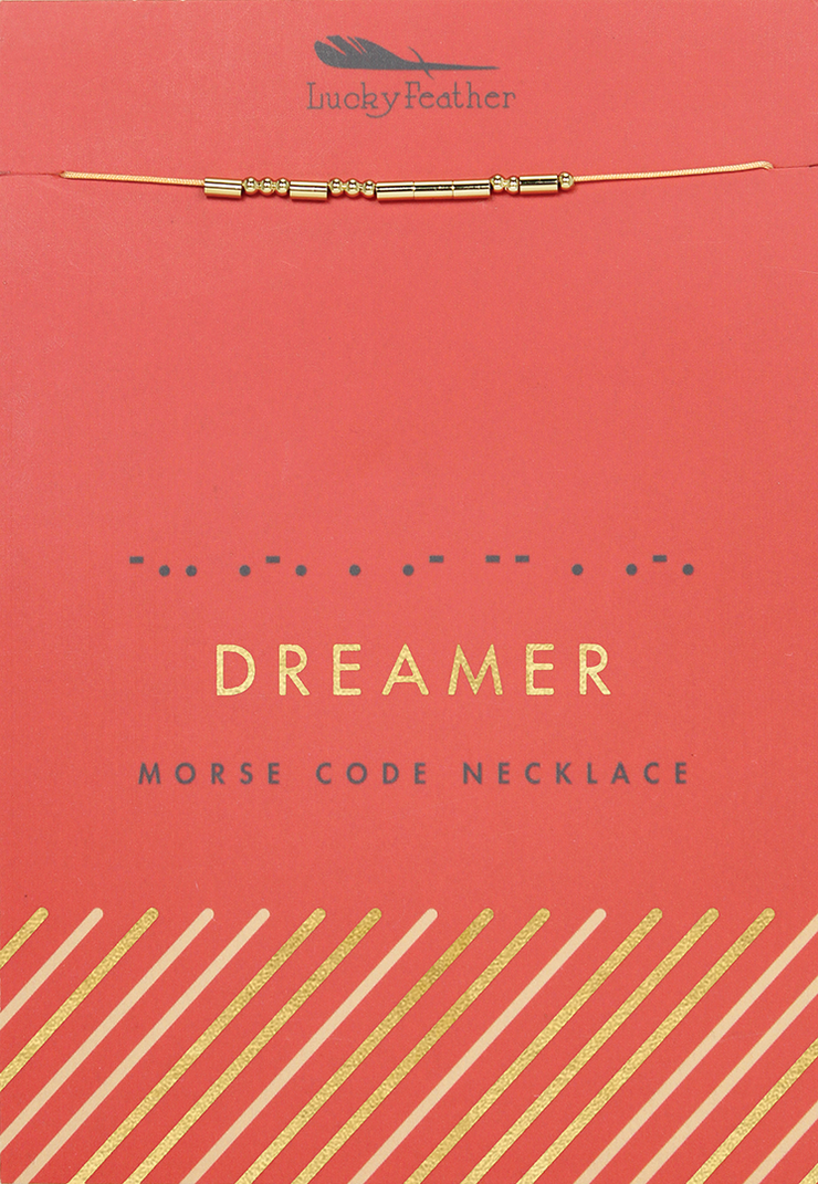 Morse Code Necklace - Gold - Dreamers