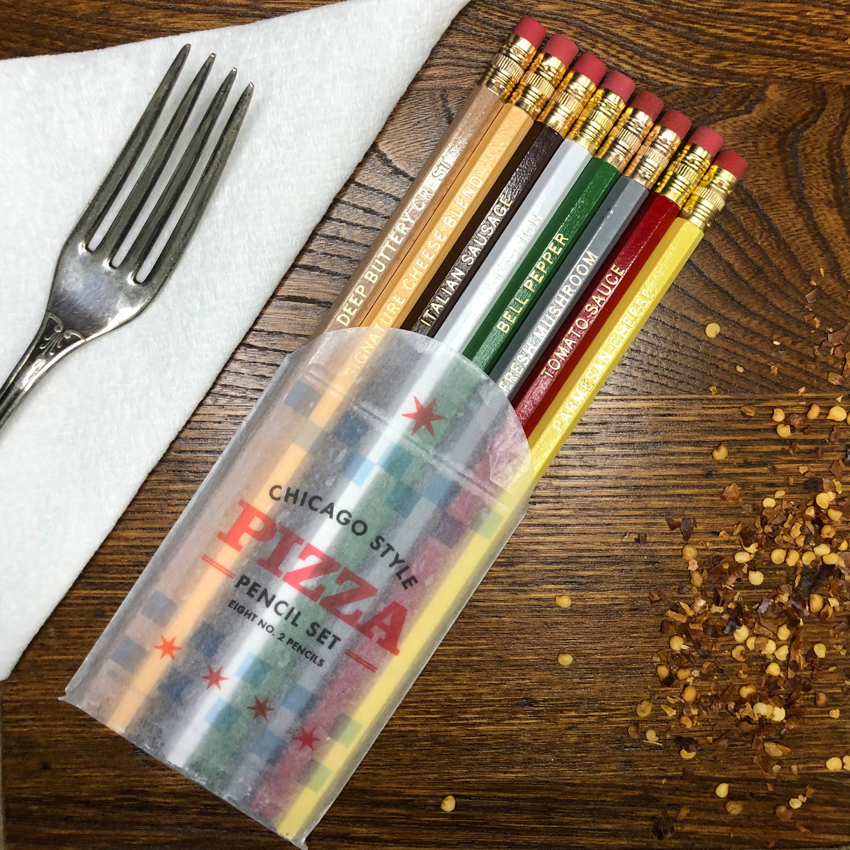 chicago pizza pencil set