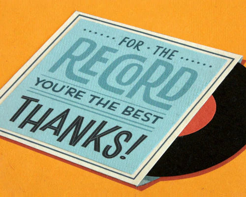 For the Record, You're the Best - Thank you Card